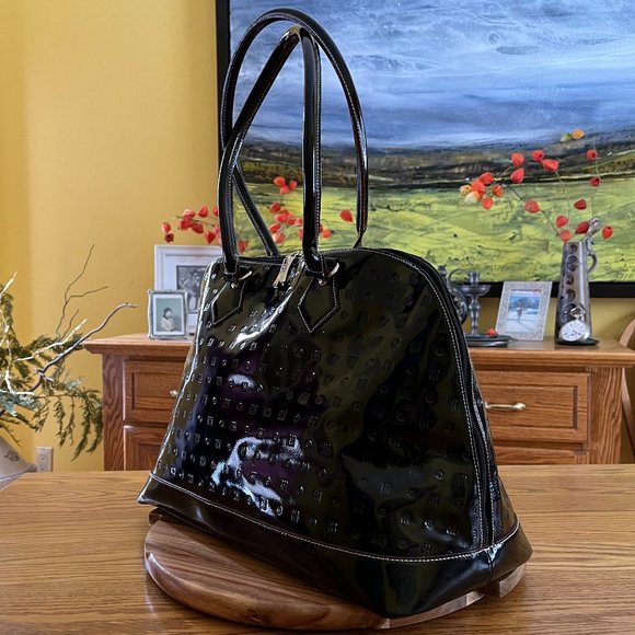 🇮🇹 ARCADIA Large Dome Patent Leather Bag - MADE IN ITALY - Picture 3 of 10